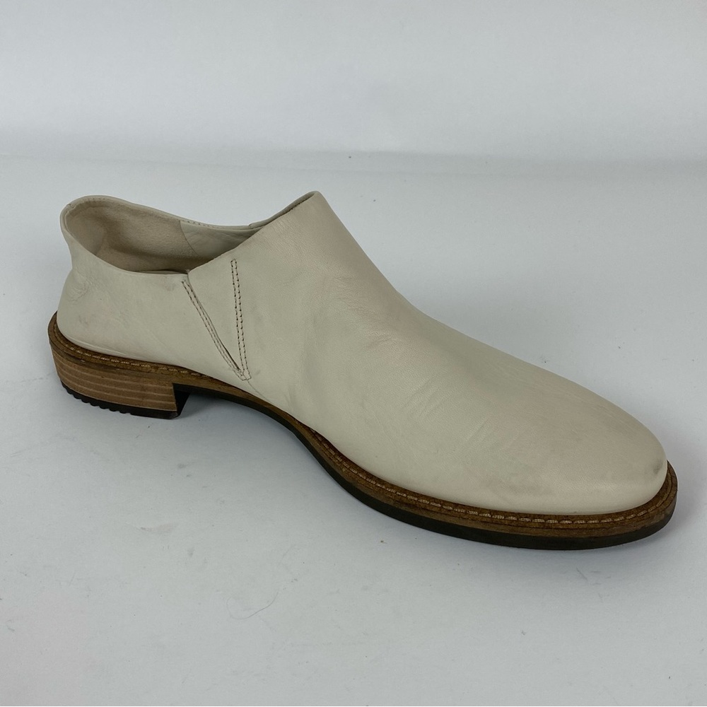 ECCO Women's Mule Shoes US 9 9.5 EU 40 Off White Ivory Leather Clog Drop Heel - Picture 3 of 11